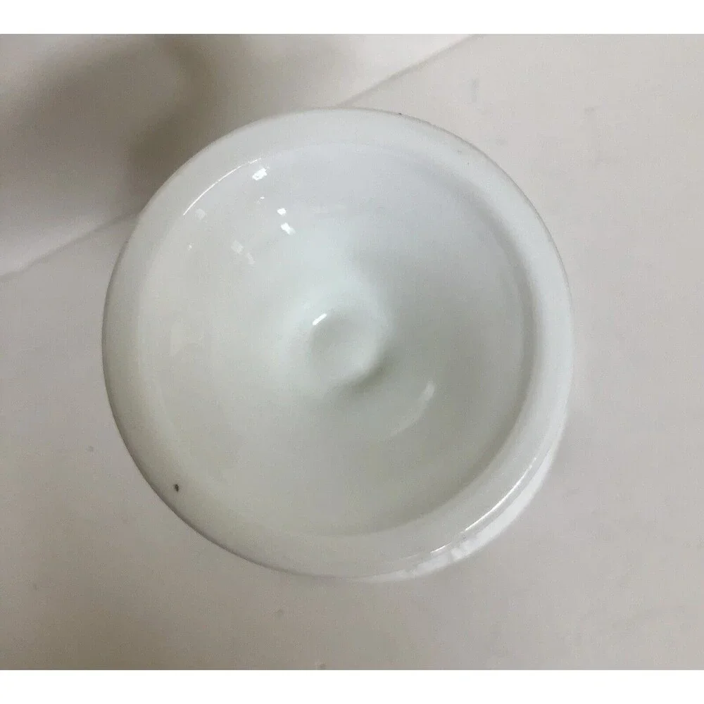 PEDESTAL CANDY DISH MIL GLASS BOWL COVERED GRAPE PATTERN 10